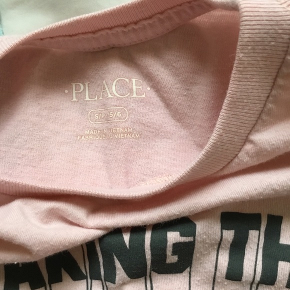 Children’s Place T-shirt Set of Two Size S/P 5/6 Pink Blue Good Vibes Epic - Picture 6 of 7